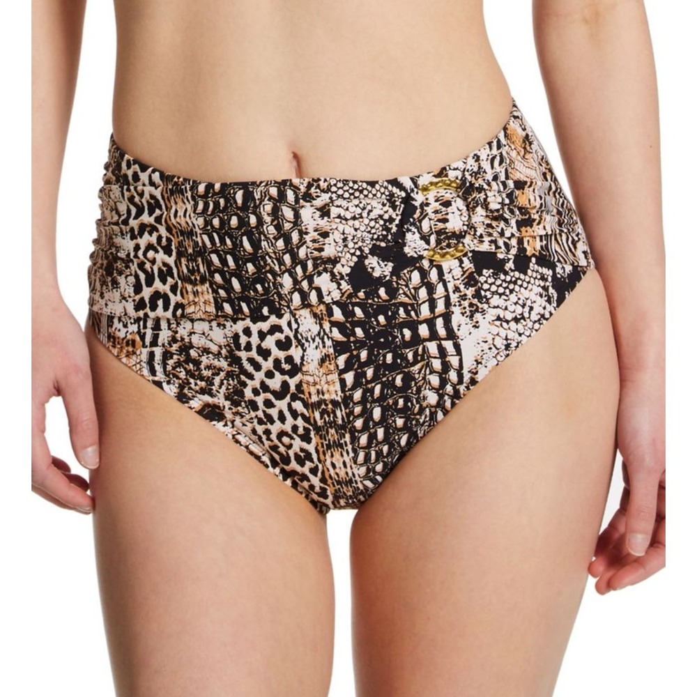Bleu Rod Beattie Womens Brown Animal Print Bikini Swim Bottom 14 RBWS22532
